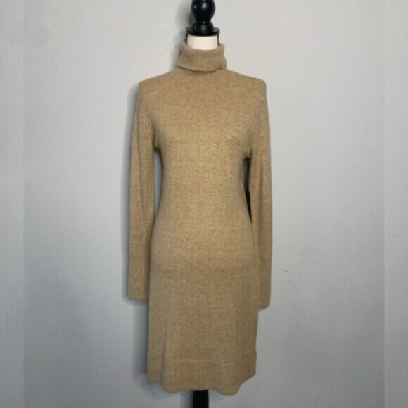 Rachel Zoe Camel Turtleneck Knee Length Sweater Dress - Picture 5 of 16